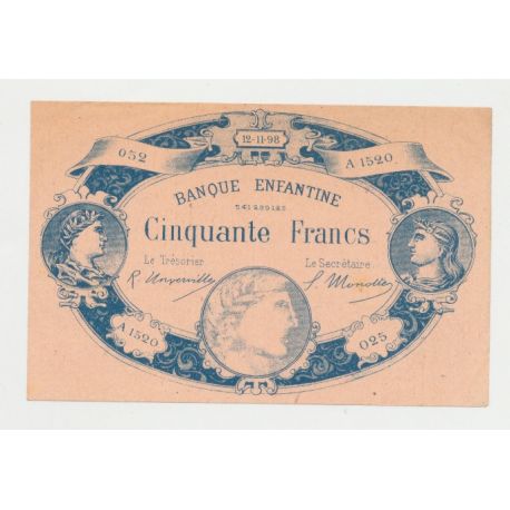 Billet 50 Francs - Banque enfantine - TTB