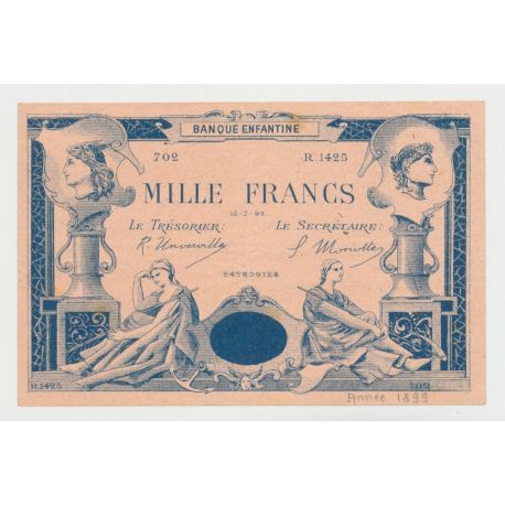 Billet 1000 Francs - Banque enfantine - TTB