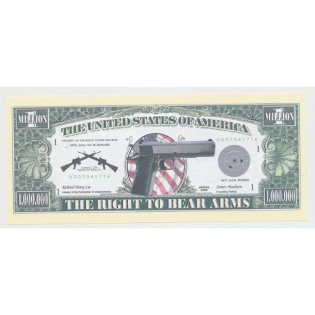 Billet Fantaisie - SECOND AMENDEMENT US - 1 million dollar