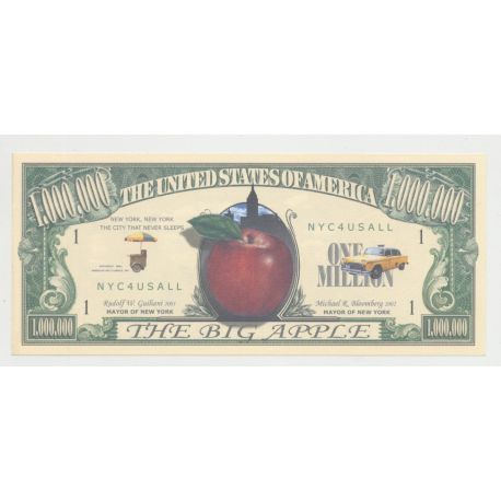 Billet Fantaisie - BIG APPLE/NEWYORK - 1 million dollar