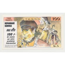 Billet publicitaire - 100 Francs - modele delacroix - DEPANNAGE SERVICE