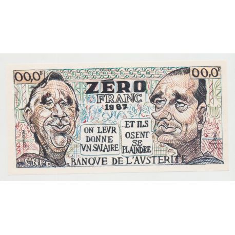 Billet publicitaire - Zéro Franc - Banque de l'austérité 