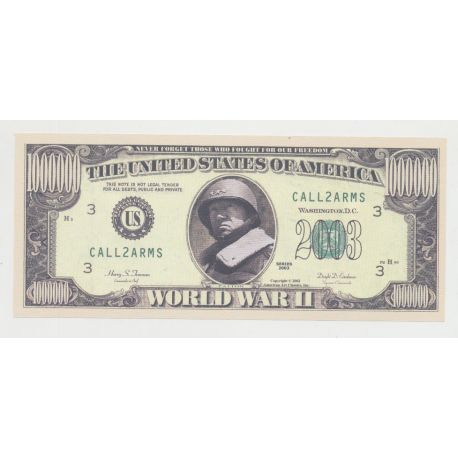 Billet Fantaisie - WORLD WAR II - 1 million dollar