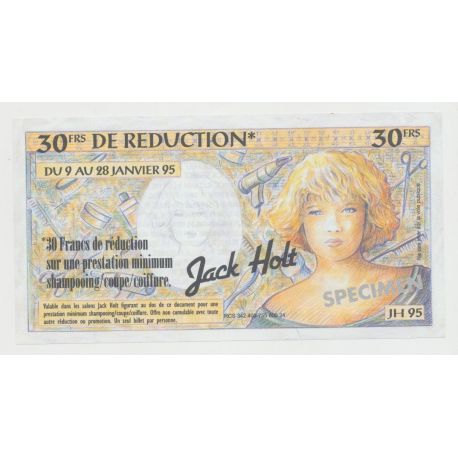 Billet publicitaire - 30 Francs Jack Holt