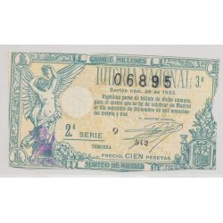 Billet Loterie  Quince millones - 1932