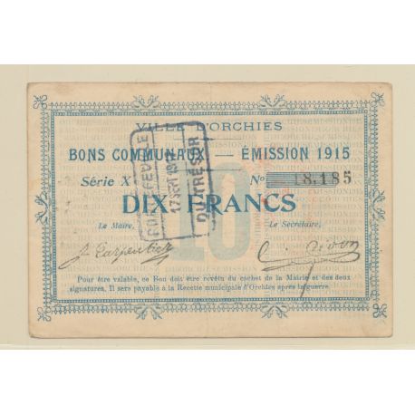 Dept59 - 10 Francs Orchies - 1915 - tb+/TTB