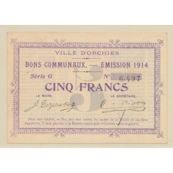 Dept59 - 5 Francs Orchies - 1914 - TTB