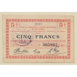 Dept59 - 5 Francs Oisy - 1917 - TTB