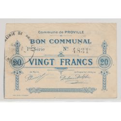 Dept59 - 20 Francs Proville - 1915 - TB+/TTB