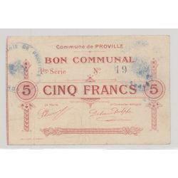Dept59 - 5 Francs Proville - 1915 - TB+
