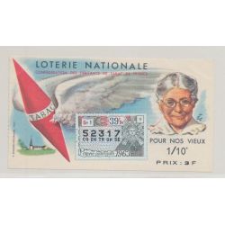 Billet Loterie nationale - 1/10 3Francs - Pour nos vieux 