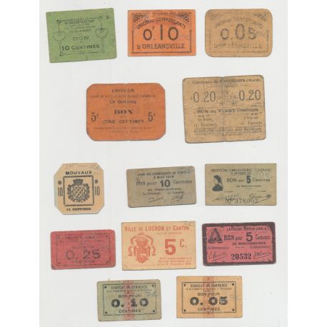 Lot 13 Billets nécessites - en carton