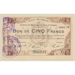 Dept59 - 5 Francs Maubeuge - 1916 - TTB+