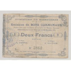 Dept59 - 2 Francs Masnières - 1914 - TB