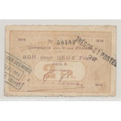 Dept59 - 2 Francs 1914 - Compagnie des mines d'aniche - TB+