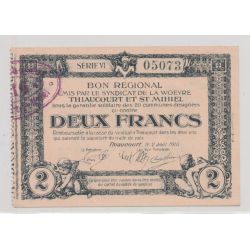 Dept54 - 2 Francs Thiaucourt 1916 - SUP+