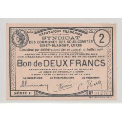 Dept54 - 2 Francs Girey 1916 - SUP