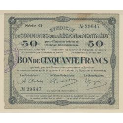 Dept55 - 50 Francs Montmedy 1916 - TTB