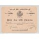 Dept54 - 1 Franc Lunéville 1914 - SUP