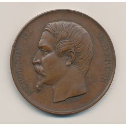Médaille - Napoléon III - Concours régional et expositions de Montpellier - 1860 - bronze 51mm - TTB