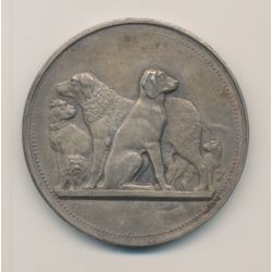 Médaille - Thème Chiens - offert par la petite gironde - bronze argenté - 47mm - TTB