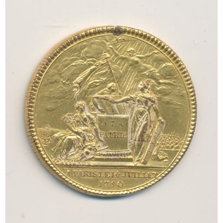 Médaille - Constitution assemblée nationale - confédération des François 1790 - cuivre doré - 35mm