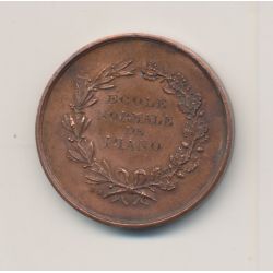 Médaille - École normale de piano - gravé 1887 - bronze 28mm - TTB