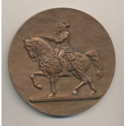 Médaille - Napoléon à cheval - École militaire St Cyr - bronze - 80mm - TTB+