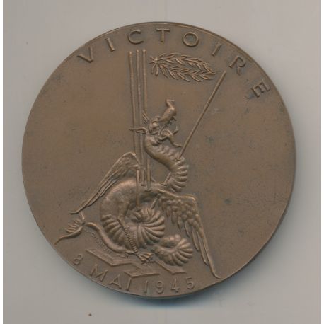 Médaille - 25e anniversaire Victoire 8 mai 1945 - bronze - 69mm - TTB