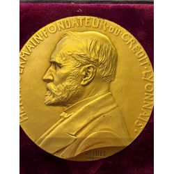 Médaille - Henri Germain - Fondateur du Crédit Lyonnais - 1910 - Bronze - Pillet - avec écrin