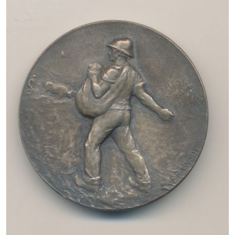 Médaille - Syndicat de culture mécanique - Évreux - bronze argenté - 40mm - TTB