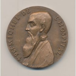 Médaille - Michel de l'hospital - Tribunal de commerce Bordeaux - 1564-1964 - bronze - 50mm - TTB+