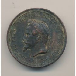 Médaille - Chambre de commerce Lille 1867 - Napoléon III - cuivre - 37mm - TTB
