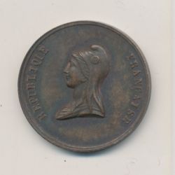 Médaille - Fête champ de mars 1848 - République Française - cuivre - 26mm - TTB+