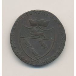 Angleterre - Token - 1/2 Penny 1795 Canterbury - cuivre - TB+