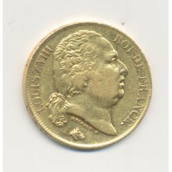 Louis XVIII - 20 Francs Or - 1820 Q Perpignan - Buste nu - TTB+