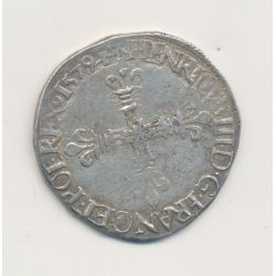 Henri III - 1/4 écu - 1579 H la rochelle - argent - TB+