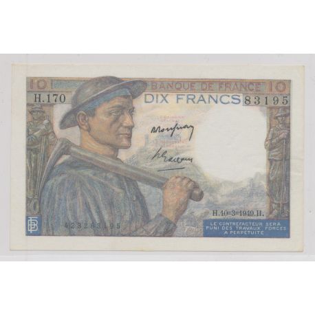 10 Francs Mineur - 10.03.1949 - SUP