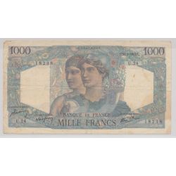 1000 Francs Minerve et hercule - 31.05.1945 - U.24 - B/TB