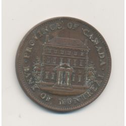 Canada - 1/2 Penny 1844 - Banque de montreal - bronze - TTB