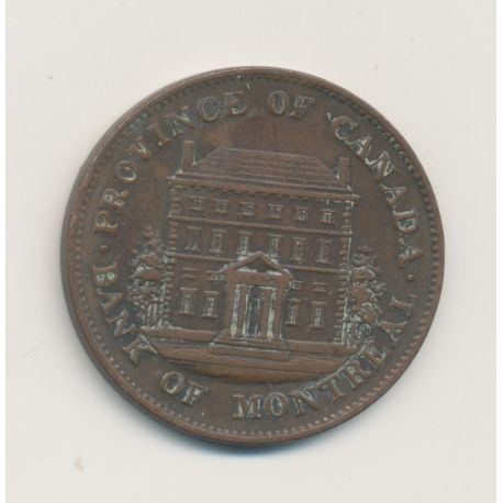 Canada - 1/2 Penny 1844 - Banque de montreal - bronze - TTB