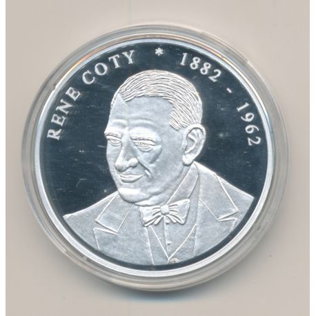 Médaille - René Coty - Président de la République - argent 20g - 40mm