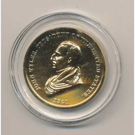 Médaille - John Tyler - Président des États-Unis - bronze doré - 33,5mm - FDC