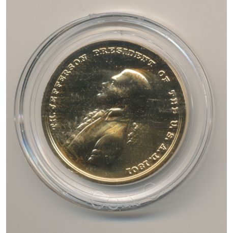 Médaille - Thomas Jefferson - Président des États-Unis - bronze doré - 33,5mm - FDC