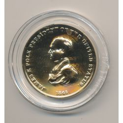 Médaille - James K Polk - Président des États-Unis - bronze doré - 33,5mm - FDC
