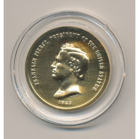 Médaille - Franklin Pierce - Président des États-Unis - bronze doré - 33,5mm - FDC