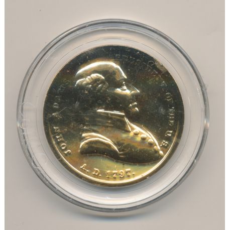 Médaille - John adams - Président des États-Unis - bronze doré - 33,5mm - FDC