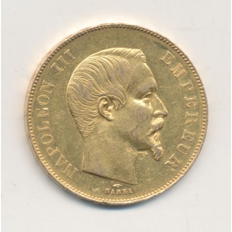 50 Francs Or - 1856 A Paris - Napoléon III - Tête nue - TTB