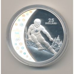 Canada - 25 Dollars 2008 - JO Vancouver 2010 - ski freestyle - argent 27,78g hologramme - Neuf