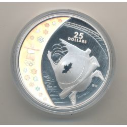 Canada - 25 Dollars 2008 - JO Vancouver 2010 - bobsleigh - argent 27,78g hologramme - Neuf
